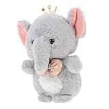 TOYANDONA Elefant Stofftier Kuscheltier Ente Tiere Für Babys Babypuppen Die Tierbabys Puppen Süße Puppe Ausgestopfter Elefant Puppe Plüschtiere Grauer Samt