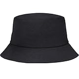 YSTrillion Fisherman's Hat,Fischerhut Unisex Bucket Hat Sonnenhut Schutz Sonnenhut,Faltbarer Eimer-Hut Adumbral Hut für Camping Reisen Wandern 56-58cm Schwarz
