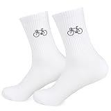 MEJOSER Fahrrad Socken Herren 42-46 Lustige Fahrradsocken Rennrad Fahrradfahrer Radfahrer Geschenke Tennissocken Zubehör Accessoires Geschenk für Teenager Freunde Weihnachten Fahrradliebhaber