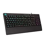 Logitech G213 Prodigy Gaming-Tastatur, RGB-Beleuchtung, Programmierbare G-Tasten, Multi-Media Bedienelemente, Integrierte Handballenauflage, Spritzwassergeschützt, Deutsches QWERTZ-Layout - Schwarz