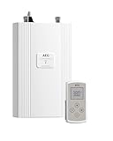 AEG elektronischer Kompakt-Durchlauferhitzer DDLE Kompakt FB 11/13 kW mit Fernbedienung für die Küche, Made in Germany, Festanschluss 400 V, solargeeignet, Untertischmontage, VDE geprüft,230769