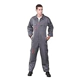 LUYSGBXR Arbeitskleidung mit Reißverschluss, Arbeitsoverall for Herren, Overalls for Autoreparaturwerkstatt, lockere Passform, Overall, Uniform, Streetwear(Grey,L)