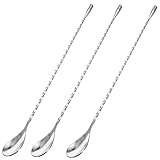 3 Stück Cocktail Löffel 30 Cm Barlöffel Edelstahl Barlöffel Rühroffel Barlöffel Langer Griff Barlöffel Spiral Silber Barlöffel Löffel Zum Mixen Cocktails Für Mixen Martinis Kaffee Bar Cocktail