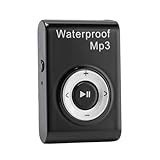 IPX8 wasserdichte MP3 -Player, Musikplayer mit Rückenclip, Eingebaut in 8 GB Speicher, Unterwasser -MP3 mit Kopfhörer Zum Surfen, Schwimmwassersport, Laufen (Black)