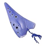 NOLITOY Keramik Okarina 12 Loch Alt C Flöte für Anfänger mit Etui und Noten Pädagogisches Blasinstrument Traditionelles Lerninstrument für Unterricht und Auftritte