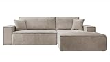 Selsey Sofa Ecksofa Eckcouch Schlafsofa Couch Mit Stauraum Schlaffunktion Pflegeleicht Polyurethanschaum L Form Rechts Farese Beige Cordoptik