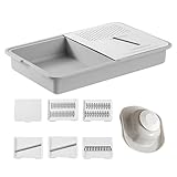 Ranley Küchenreibe – Karottenreibe – Schneider mit Tablett und Schäler für die Küche, Camping und Lebensmittelzubereitung