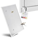 Juskys Fliegengitter für Fenster mit Alu Rahmen 80 x 100 cm - Montage ohne Bohren - zum Einhängen - Insektenschutz Mückenschutz Fliegenschutzgitter - weiß
