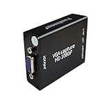 POMIACAM VGA-Video-Konverter, VGA auf USB 2.0, Audio- und Videoaufnahmegerät, Plug-and-Play, USB-Drive-frei, HD 1080P Video-Capture Tool für Windows, Linux und Android