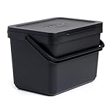 TATAY Biomülleimer Küche 6L | Organischer Abfalleimer Smart ohne Halterung | Kompaktes und Funktionales Design | Aus 100 % Recyceltem Material | 26,5x20,5x18,5 cm, Schwarz