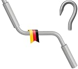 markiso Markisenkurbel 140 cm Grau – Kurbel für Markise mit Fleischerhaken – Kurbelgestänge Pulverbeschichtet, Rostfrei, Ergonomische Griffe, Freilaufend für Leichte Bedienung