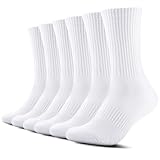 TUUHAW Socken Herren Damen 6 Paar Sportsocken Atmungaktive tennissocken,Weiß 39-42