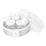 GLOGLOW Elektrischer Joghurtbereiter, 20 W, Elektrischer Joghurtbereiter für ABS- und Glasmaterialien, Tragbarer mit 7 Tassen für Marmelade, Pudding, Eis, Milchshakes, Küche
