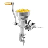 Getreidemühle Manuell mit Tischklemmen, Edelstahl Handgetreidemühle Mini Getreidequetsche 14cm Große Öffnung, Mühle Brecher Schrotmühle Nussmühle für Nuss, Kaffee, Getreide, Mais