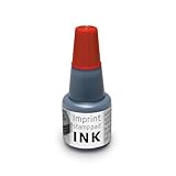 Imprint Nachfülltinte 7711 für Imprint Handstempelkissen 9071M, 9072M, 9073M – 1 Nachfüllfläschchen, Füllmenge 24ml, rot, wasserbasierte Stempelfarbe, sauberer Abdruck, Größe 7,5 x 3 cm