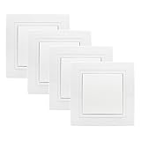 GOIYZTTR 4 Stück Unterputz Ein-/Ausschalter Weiß Taster All-in-One Visage Schalter Ein 250V 10A Unterputz Klemmanschluss,Standard Universeller