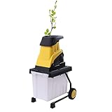 Elektrischer Gartenhäcksler, 2500W 4500RPM Elektro Messerhäcksler Leisehäcksler, Max. 45mm Schnittdurchmesser