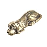 Cabilock 2st Messing Hunde Ornamente Vinyl Dackel Urnen Aufkleber Züchten Bulldogge-Ornamente Pudel-Statue Mini Abgestuft Welpen Laufstall Heimdekoration Hundedekor Golden