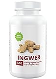 INGWER - 100% Vegan | Hochdosiert 600mg | 90 Kapseln | Made in Germany
