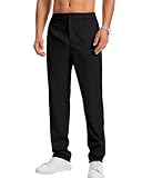 LVCBL Chino Hose Herren Slim Fit Freizeithose Männer Hosen Stretch Elastische Taille Schwarz L
