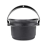 Dutch Oven, Gusseisentopf, TARAN Feuertopf aus Eisenguss, Made in Germany, Schwarz, 5.6 L Volumen