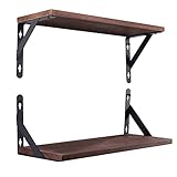 AGM Wandregal 2er Set, Schweberegale 42.5cm x 15cm Hängeregal rustikales Holz Regal Wand Dekor, Funktionales Regal für Küche Büro Badezimmer Schlafzimmer Wohnzimmer Waschküche