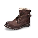 Dockers by Gerli Herren Combat Boots, Männer Stiefeletten,warm gefüttert,uebergangsstiefel,schnürstiefel,Winterstiefel,braun,43 EU