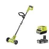 RYOBI 18 V ONE+ Akku-Fugenreiniger RY18PCA-120, mit Drahtbürste, Teleskopstiel, werkzeugloser Bürstenwechsel, inkl. 2,0 Ah Akku und Ladegerät