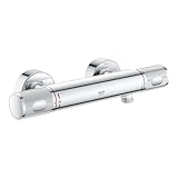 GROHE Precision Feel - Thermostat- Brausearmatur (wassersparend, mit Rändelstruktur, Verbrühschutz, Sicherheitssperre bei 38°C), chrom, 34790000