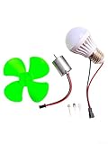 Mini-Windturbinenmotor mit – 12 V kleines Generatormodell für Heimwerker-Projekte im Bereich erneuerbare Energien, wissenschaftliche Experimente & LED-Power-Kit (ohne Glühbirne) (mit Blub)