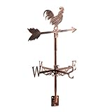 Dyna-Living Wetterhahn Windfahne Weather Cock Wetterfahnen Weather Vane Metall Cockerel Weathervane Retro Wind Vane Mini Hahn Wetterfahne fur Wind Direction Indicator und Roof Decoration