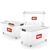 BigDean 4 Stück 60 L Aufbewahrungsbox mit Deckel groß...