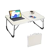 BSDLZCH Folding Small Table-White, Klappbarer Esstisch, Multifunktionaler Klappbarer Lap Desk für Bett, Leichtes Klappbares Bett Couch Sofa Boden, Outdoor Garten Picknick Camping (Beige mit Muster)