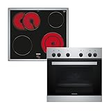 Siemens EQ110KA2EE iQ100 Herd-Glaskeramik-Kochfeld-Kombination (herdgesteuert), 59,4 cm breit, Schnellaufheizung, 3D-Heißluft Plus Backen auf 3 Ebenen