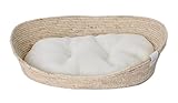 Dehner Premium Lovely Kuschelbett Tiefer Schlaf, 58 x 48 x 18 cm, Naturmaterial/Plüsch, weiß/beige