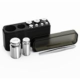UNIWEIGH Kalibrierungsgewichte 210g,9 PCS Hochpräzisionswaage Kalibrierungsgewichts-Kit 1g 2g 5g 10g 20g 50g 100g mit rostfreier Pinzette für Digitalwaage Gramm, Mg-Waage, Laborwaage