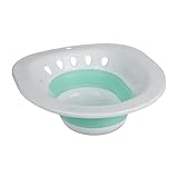 Relaxdays Sitzbad für Toilette, faltbar, Sitzbadewanne HBT: 12x36x39 cm, WC-Einsatz Intimpflege, Kunststoff, weiß/türkis