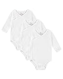 Kindsgard Wickelbody langarm – Weiß 50 – 3er-Pack für Babys – aus 100% Bio-Baumwolle – OEKO-TEX zertifiziert – weich, hautfreundlich & pflegeleicht – unisex Baby Body mit Druckknöpfen