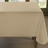 Romanstile kleine Tischdecke Wachstuch 100x100 mit Saum quadratisch Mitteldecke PVC Tischdecke wetterfest wasserdicht Fleckenschutz für Outdoor,Garten,Außen,Couchtisch,Balkon,Küche,Narturleinen Beige