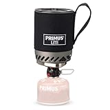 Primus Camping Gaskocher Outdoor - 10x15 cm - 0,5L - 350g - 1500W Flamme - Aluminiumtopf mit isolierterTopfschutzhülle - Primus Outdoor Gaskocher mit Windschutz und integriertem Wärmetauscher