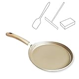 Crepes Pfanne Pfannkuchenpfanne Induktion Palatschinken Pfanne Pfannkuchen Bratpfanne Topf Pfanne Crepe Antihaftbeschichtung für Pfannkuchen Crepes Omeletts Palatschinken Kohlenstoffstahl 20 cm