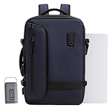 Ryanair Vakuum-Rucksack, tragbarer Oxford-Stoff, Reise-Handgepäck, erweiterbar mit Diebstahlsicherung, für Reisen, Business und Uni, geeignet für Männer und Frauen, blau, Refer to description