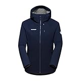 Mammut Ultimate Comfort SO Hooded Jacket Women | Softshelljacke für Damen, Outdoor Jacke mit Kapuze, Wanderjacke, Funktionsjacke, Allwetterjacke | Marine, M