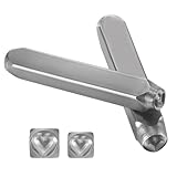 Gueenky 2 Stück Metallstempel Set, 5mm/6mm Schlagstempel Herz Motiven Symbol Metallstempel Herz Motiv, Schlagstempel Metall zum Stempeln von Metall Kunststoff Holz Leder