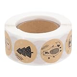 KICHOUSE 1 Rolle Selbstklebende Weihnachtssticker Hochwertige Aufkleber für Deko Verpackungen für Cookies Bonbons Feiertagsartikel Klassisches Weihnachtsdesign