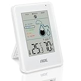 ADE Digitales Hygrometer innen mit Schimmelalarm | Feuchtigkeitsmessgerät mit Thermometer | großes LCD-Display | weiß