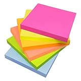 Annvchi Haftnotizen, 76 mm x 76 mm, 6 Farben, 100 Blatt pro Farbe, Sticky Notes, Klebezettel, Einfach zu Schreiben und Aufzukleben, Wiederverwendbar, Geeignet für Zuhause, Schule und Büro