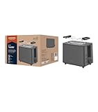 Grundig TA 7340 Toaster, 950 Watt Leistung, Automatische Pop-Up-Funktion & Brotzentrierung, variable Bräunungsgradeinstellung, herausnehmbare Krümelschublade, 2 Röstfächer, Kabelaufwicklung, Dark Inox