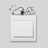 2 x Snoopy in a Nap schönes Muster Lichtschalter/Steckdosenaufkleber Schalter/Steckdosendekoration Vinyl Dekor Aufkleber Schalter/Steckdose Kunst