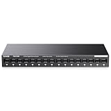 Tenda TEG1116M Switch 16 Port Gigabit Netzwerk Switch Wandmontage LAN Switch (Unmanaged, VLAN, Lüfterlos, Plug and Play, Metallgehäuse, Schwarz)
